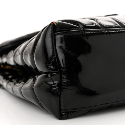 Saint Laurent Patent Y Quilted Monogram Small Loulou Chain Satchel Black 9 of 19