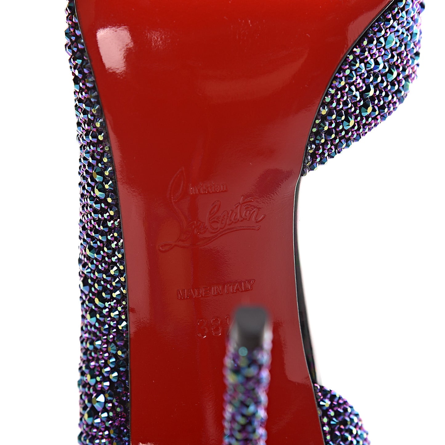 Strass Suede Calfskin Demi You 100 Pumps 38.5 Black Green