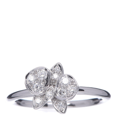 Cartier 18K White Gold Diamond Caresse D'Orchidees Par Ring 47 4 1 of 6
