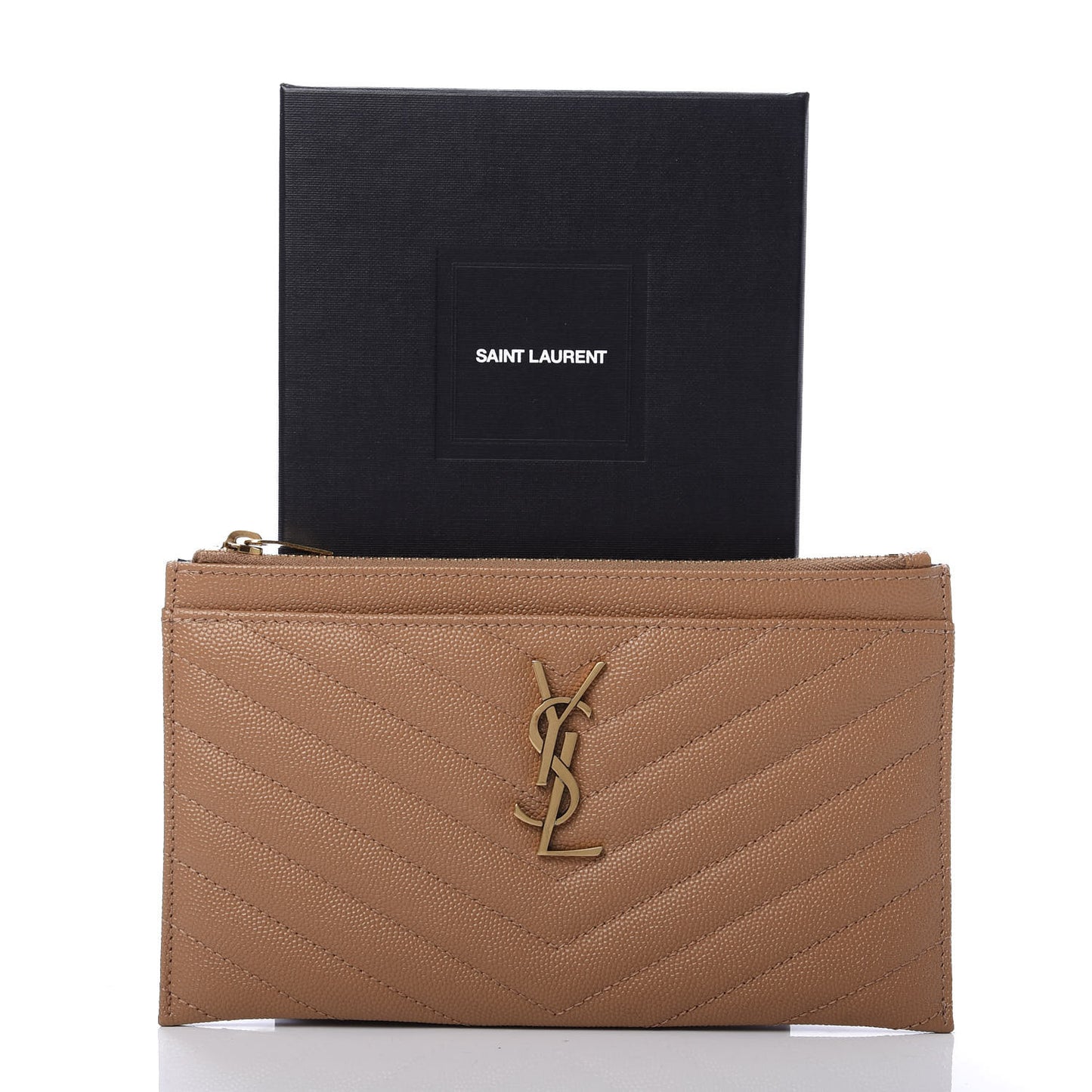 Grain De Poudre Chevron Monogram Bill Pouch Dune