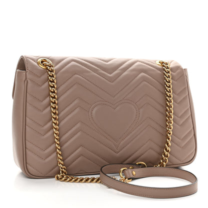 Gucci Calfskin Matelasse Medium GG Marmont Shoulder Bag Porcelain Rose 3 of 12