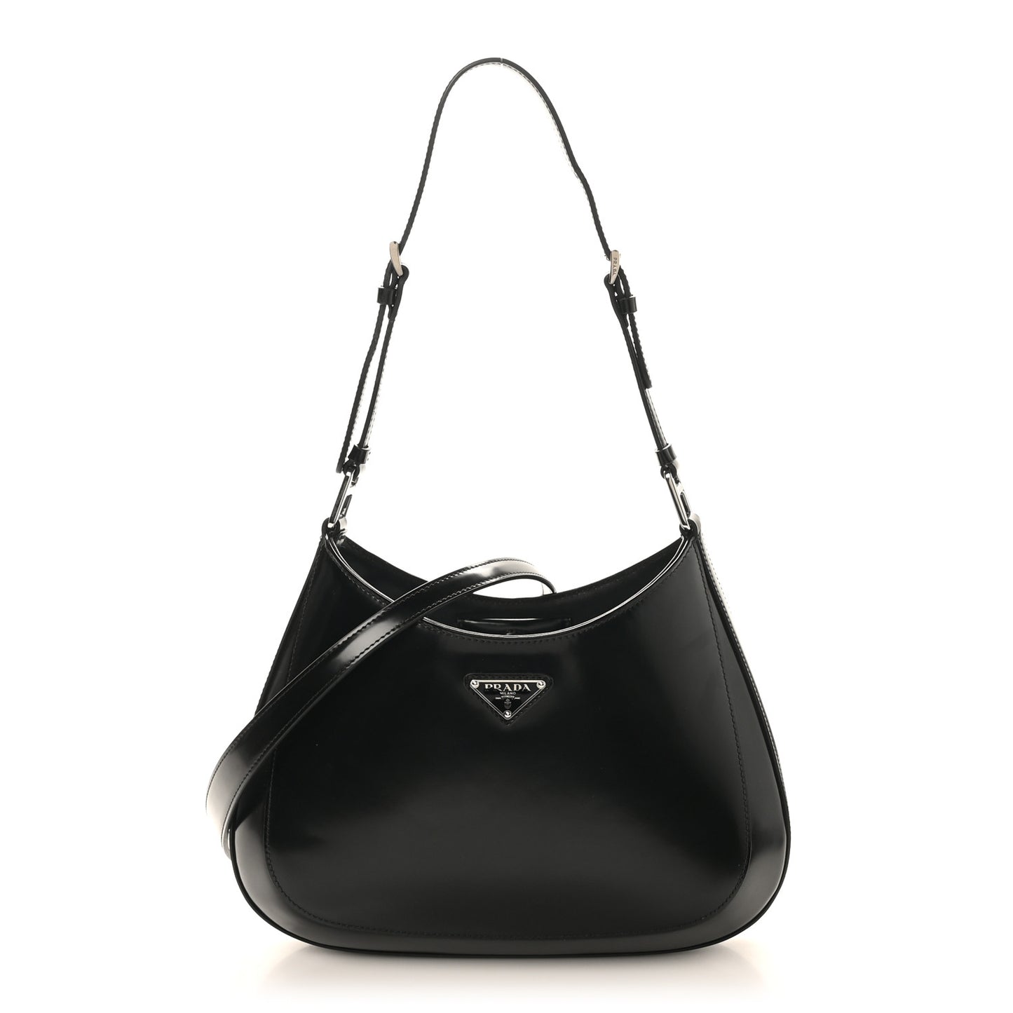 Spazzolato Large Cleo Adjustable Strap Shoulder Bag Black