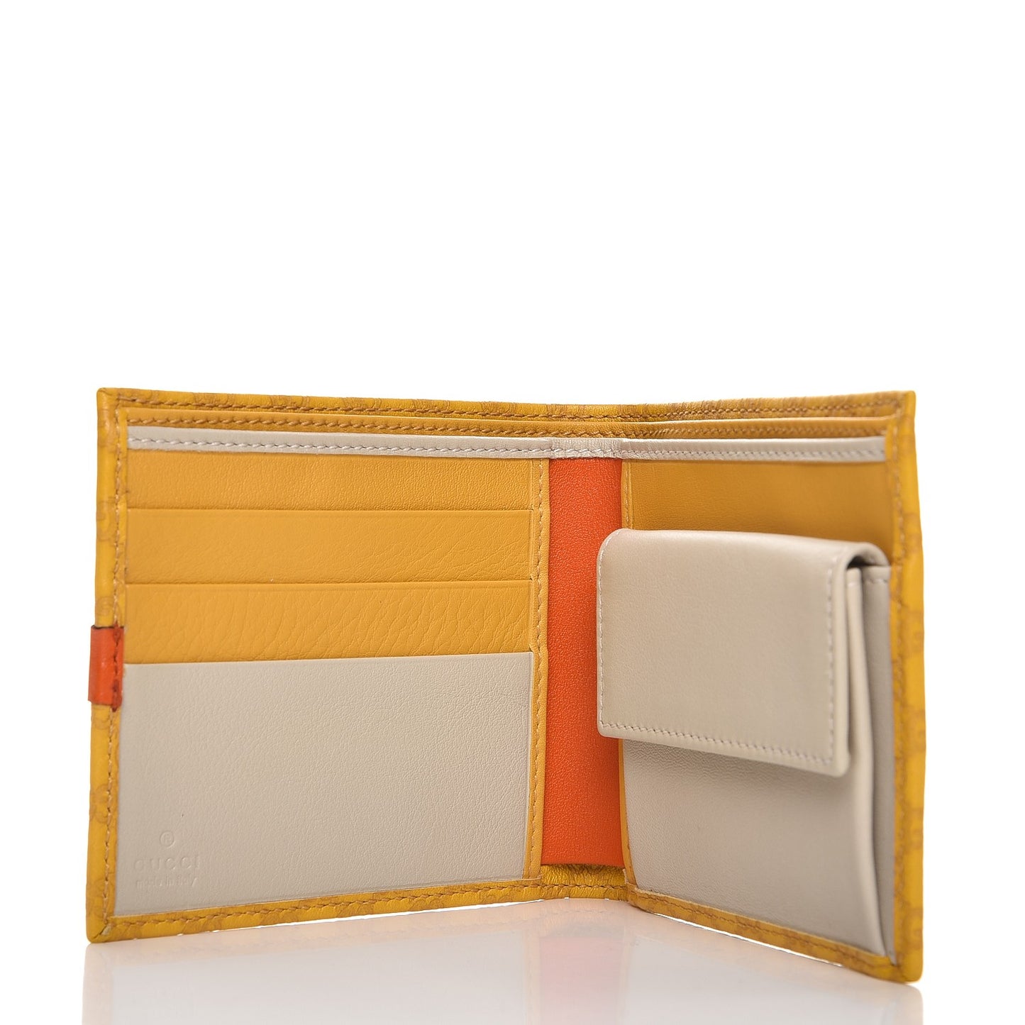 Microguccissima Bi-Fold Wallet Bumblebee Dark Orange Mystic White
