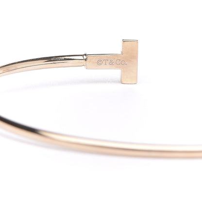 Tiffany 18K Yellow Gold Narrow T Wire Bracelet 4 of 6