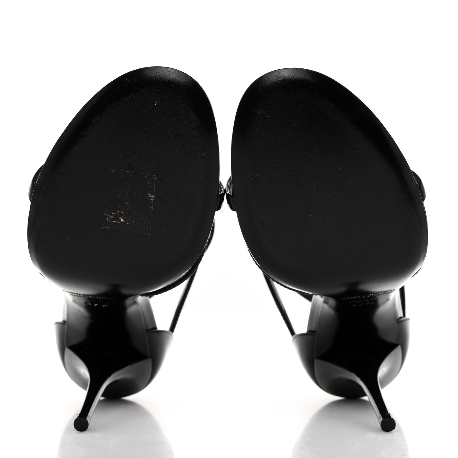 Saint Laurent Patent Cassandra 100 Sandals 37.5 Black Gold 5 of 9