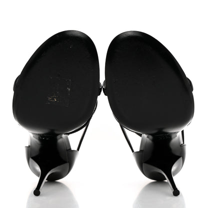 Saint Laurent Patent Cassandra 100 Sandals 37.5 Black Gold 5 of 9