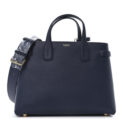 Burberry Derby Calfskin House Check Medium Banner Tote Ink Blue 1 of 10