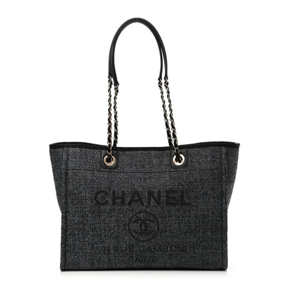 Chanel Woven Straw Raffia Small Deauville Tote Charcoal 1 of 10