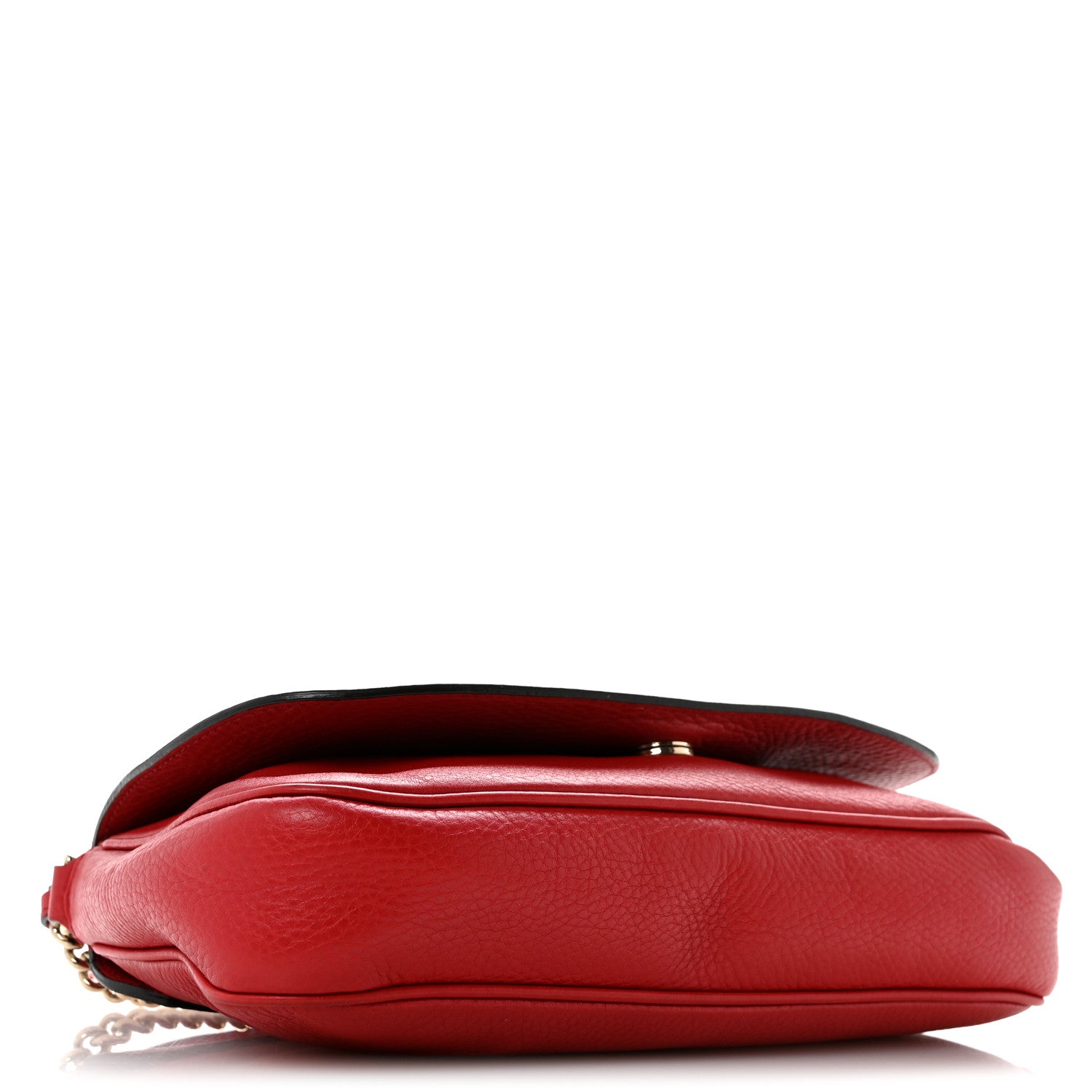 Gucci Pebbled Calfskin Medium Soho Flap Crossbody Tabasco Red 4 of 13