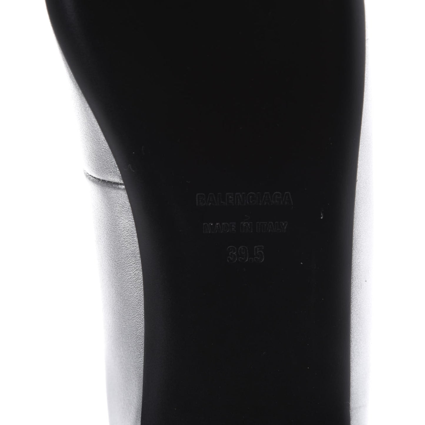 Metallic Calfskin BB Knife Pointy Toe Ballerina Flats 39.5 Silver Hardware