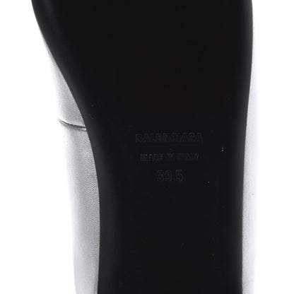 Balenciaga Metallic Calfskin BB Knife Pointy Toe Ballerina Flats 39.5 Silver Hardware 9 of 10