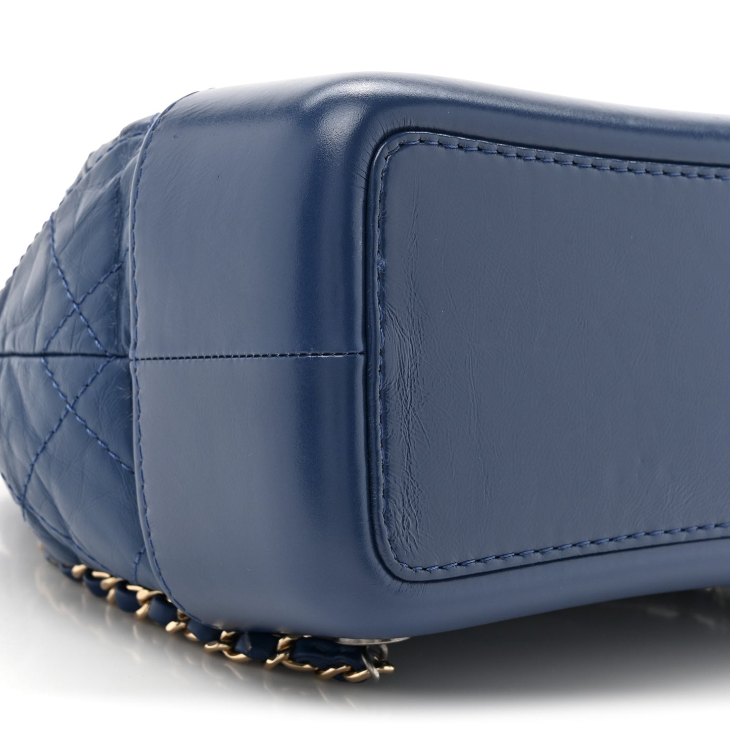 Aged Calfskin Quilted Small Gabrielle Backpack Navy