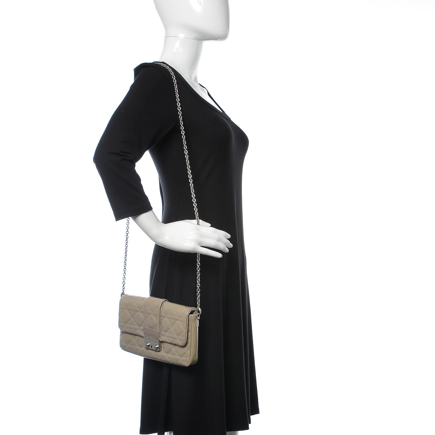 Christian Dior Patent Cannage New Lock Pouch Grey 2 of 13