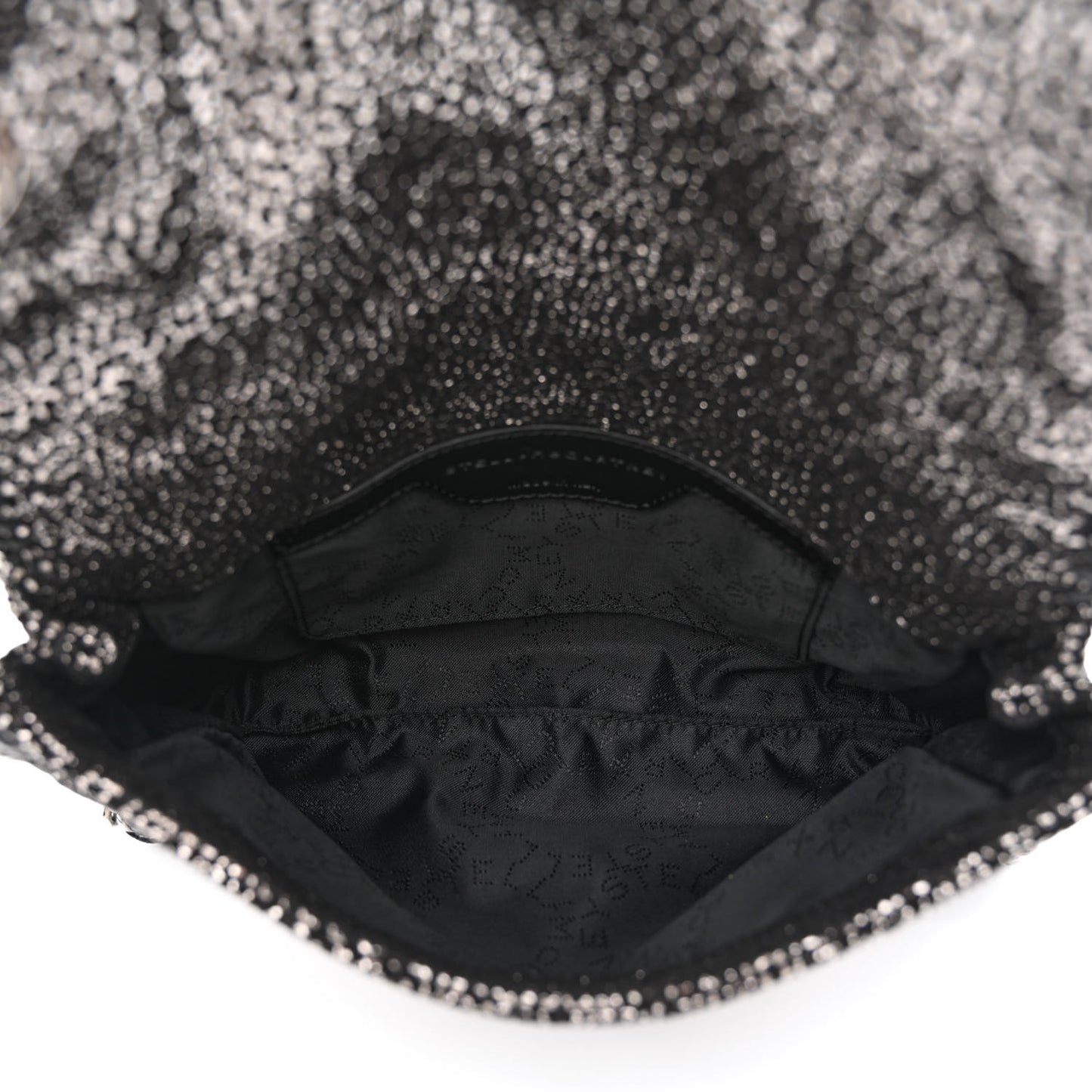 Chamois Shiny Dotted Mini Falabella Crossbody Bag Ruthenium