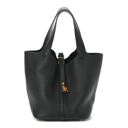 Hermes Taurillon Clemence Picotin Lock 22 MM Black 1 of 10