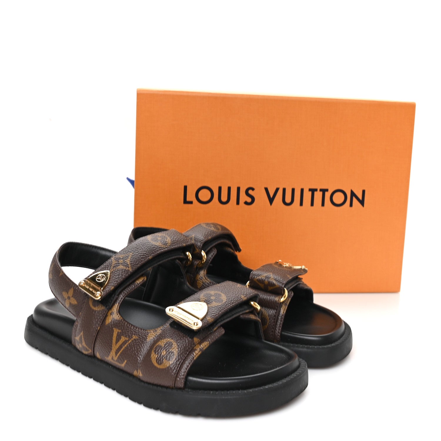 Louis Vuitton Monogram LV Sunset Comfort Flat Sandals 36 Cacao