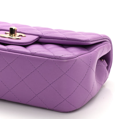 Chanel Lambskin Quilted Mini Rectangular Flap Purple 10 of 11