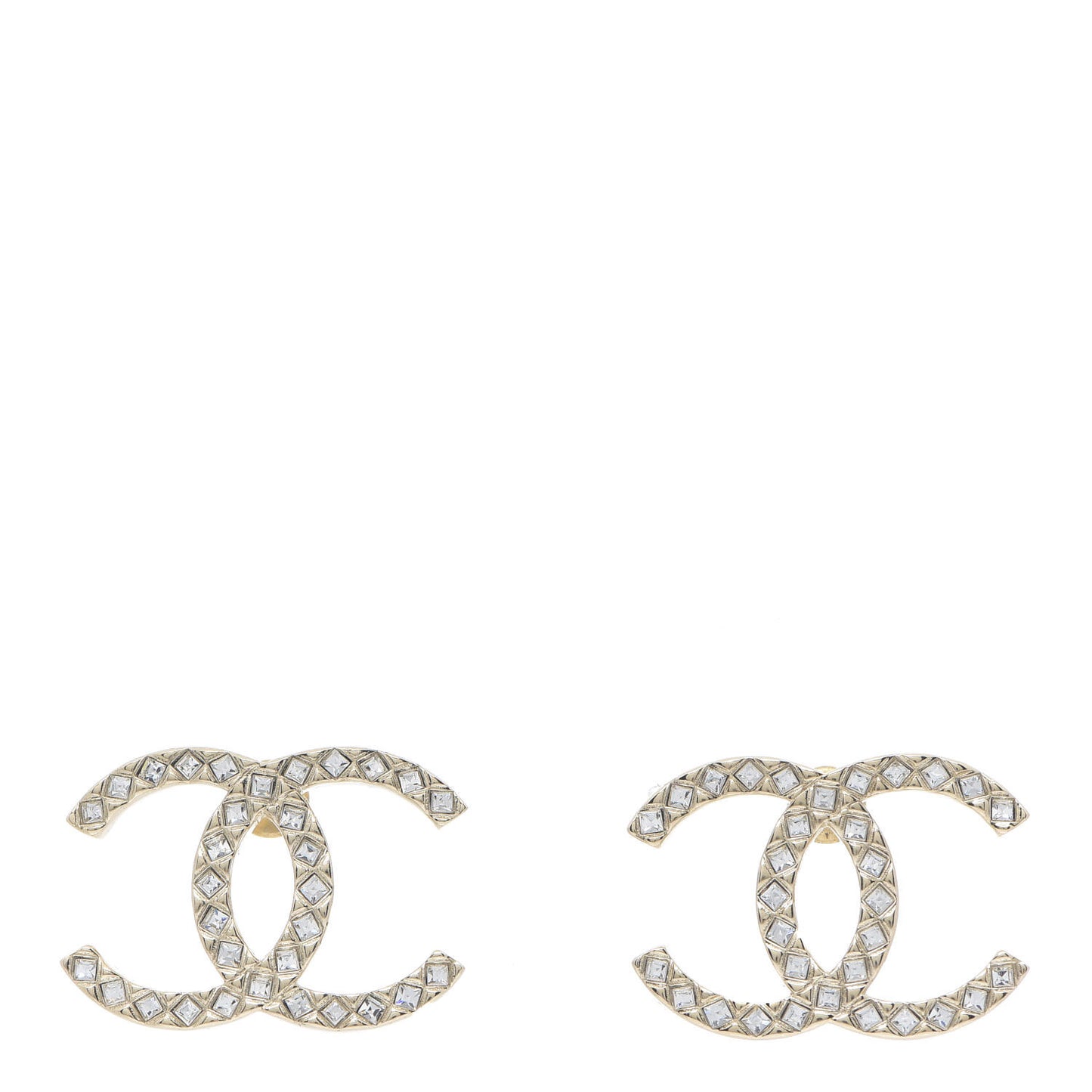Baguette Crystal High Society CC Earrings Gold