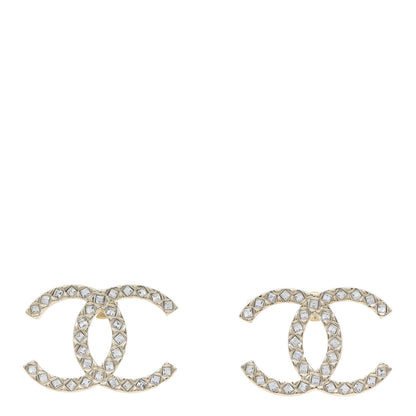 Chanel Baguette Crystal High Society CC Earrings Gold 1 of 3