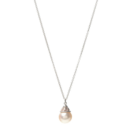 Tiffany Sterling Silver Pearl Ziegfeld Drop Pendant Necklace 1 of 6