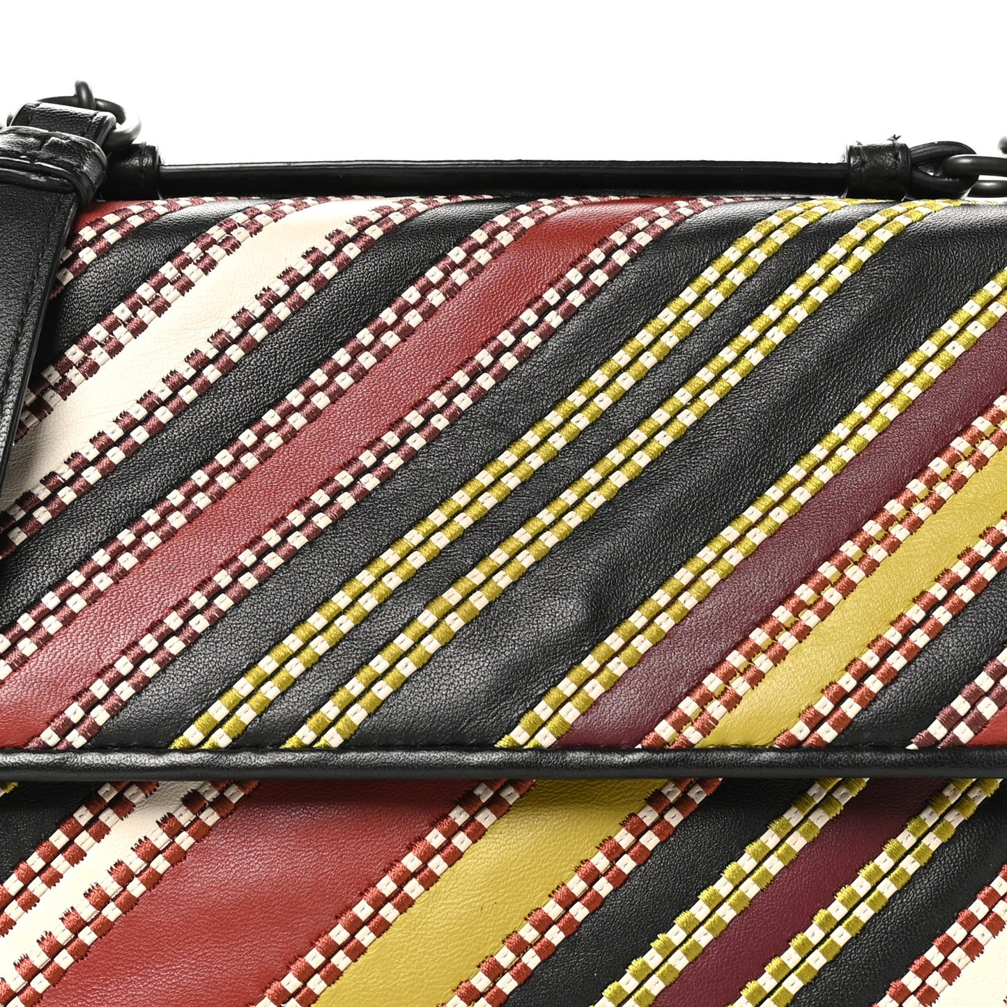 Nappa Intrecciato Embroidered Olimpia Red Green Multicolor