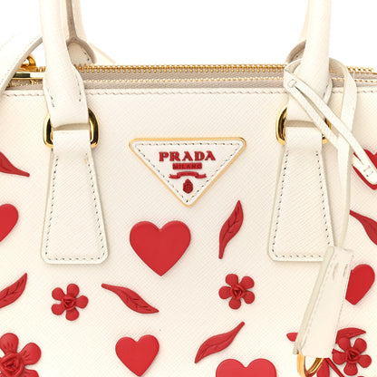 Prada Saffiano Micro Galleria Double Zip Qixi Tote White Fuoco 9 of 12