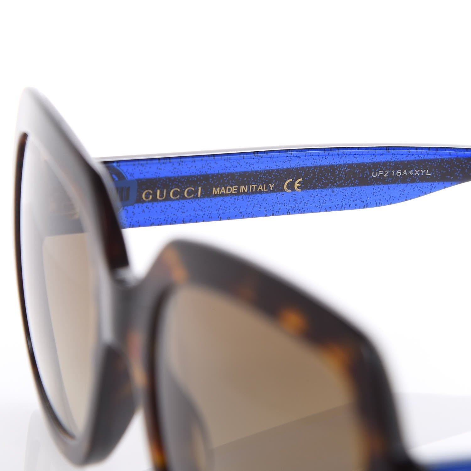 Gucci Oversize Square Web GG 0036S Sunglasses Tortoise 5 of 7