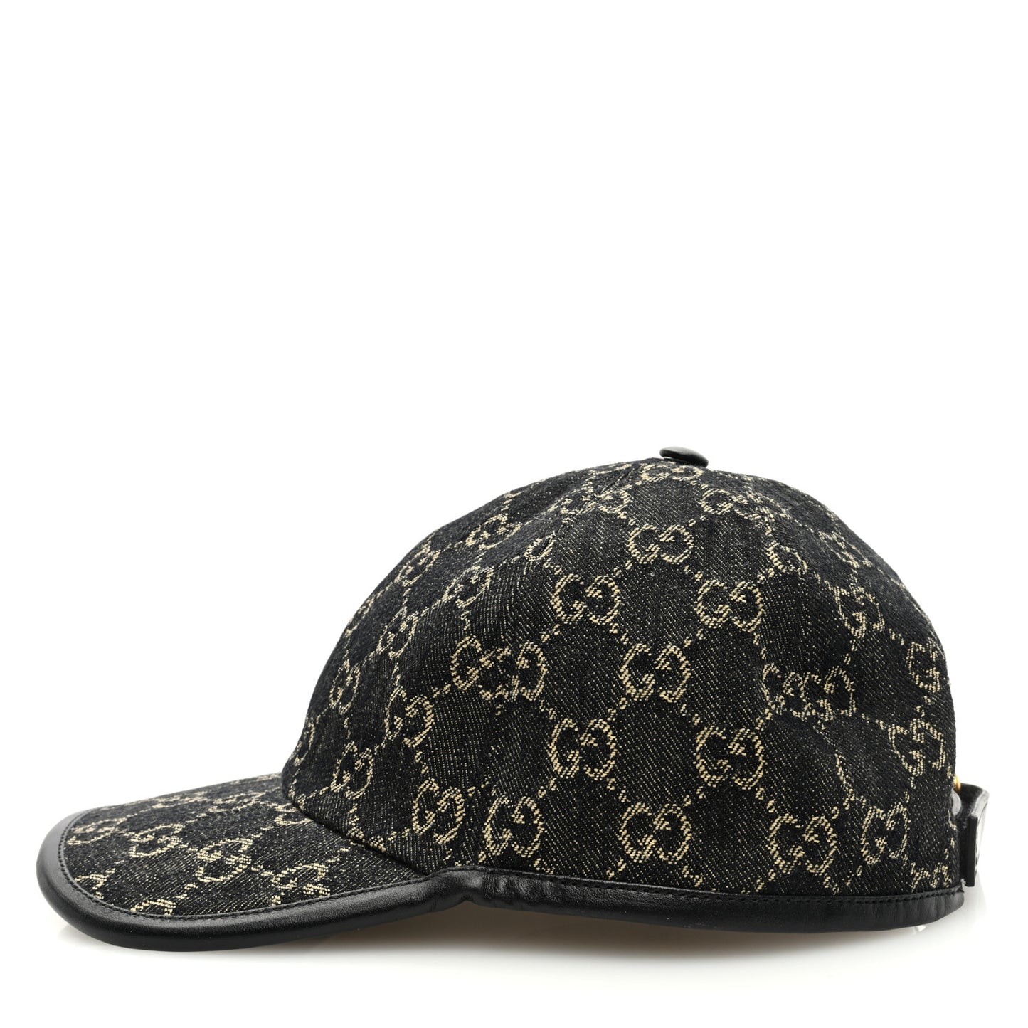 Denim Calfskin GG Monogram Oscar Baseball Hat M Black Ivory