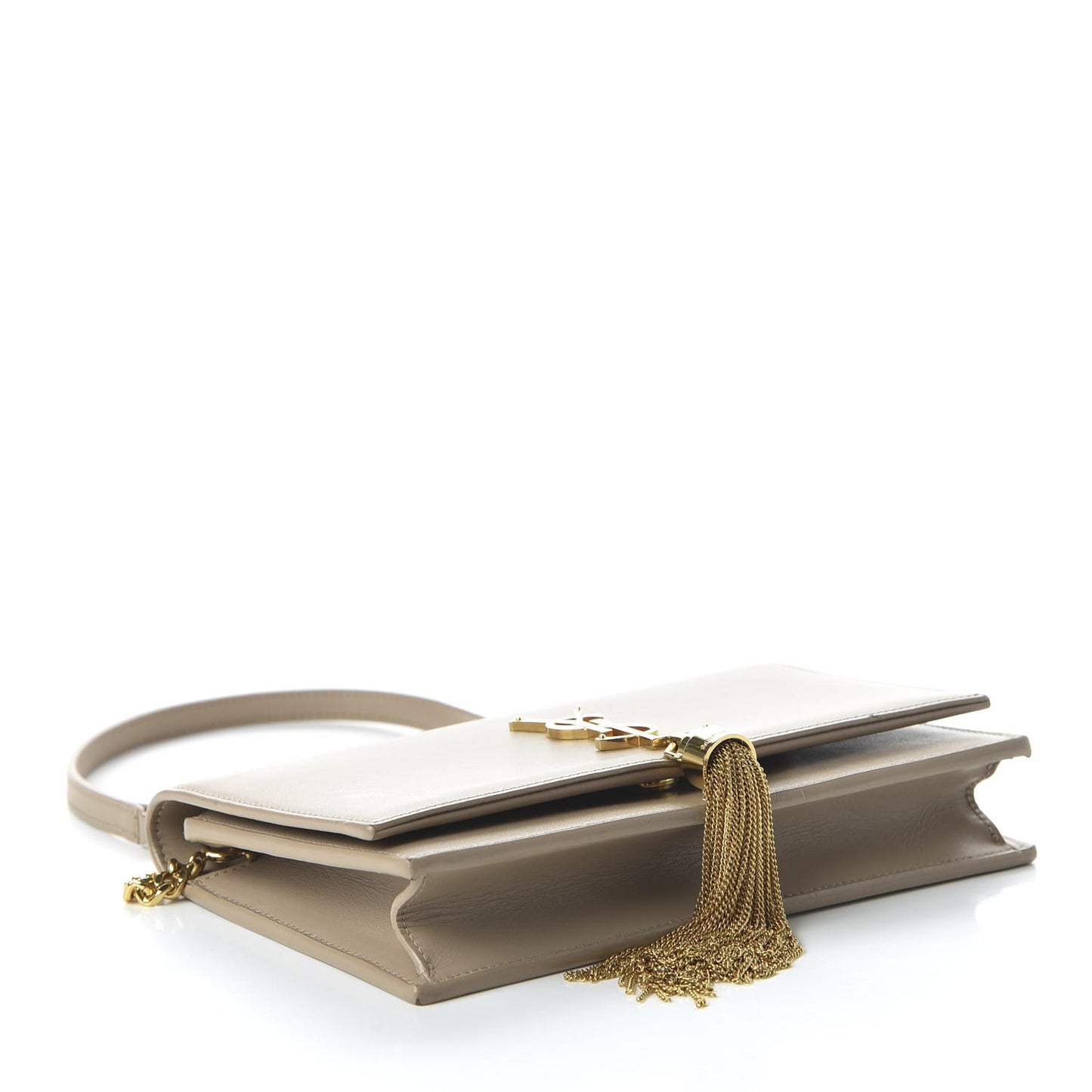Smooth Calfskin Classic Monogram Kate Tassel Chain Wallet Nude Powder