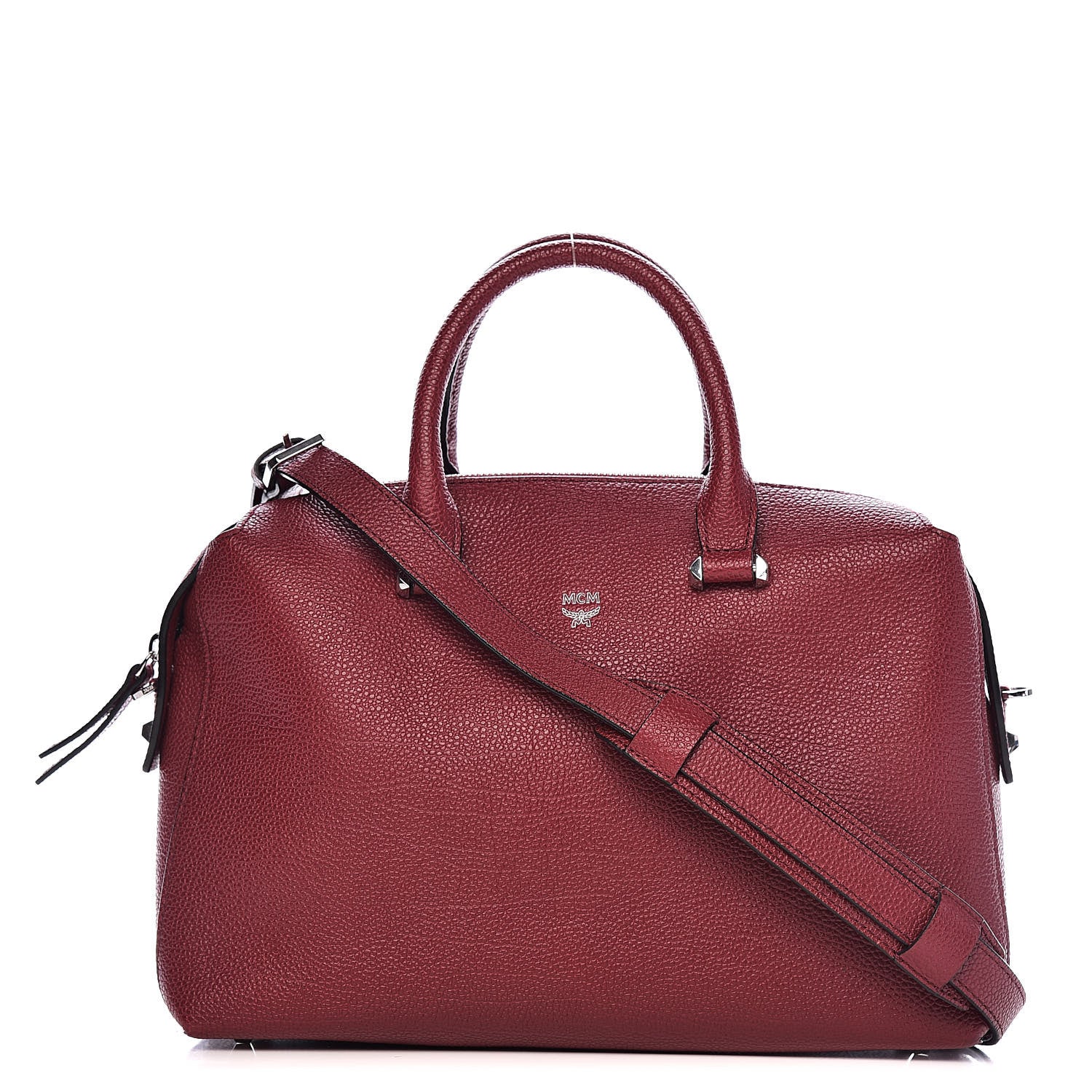 MCM Grained Calfskin Medium Ella Boston Sash Burgundy 1 of 12