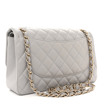 Chanel Caviar Quilted Jumbo Double Flap Grey 3 of 14