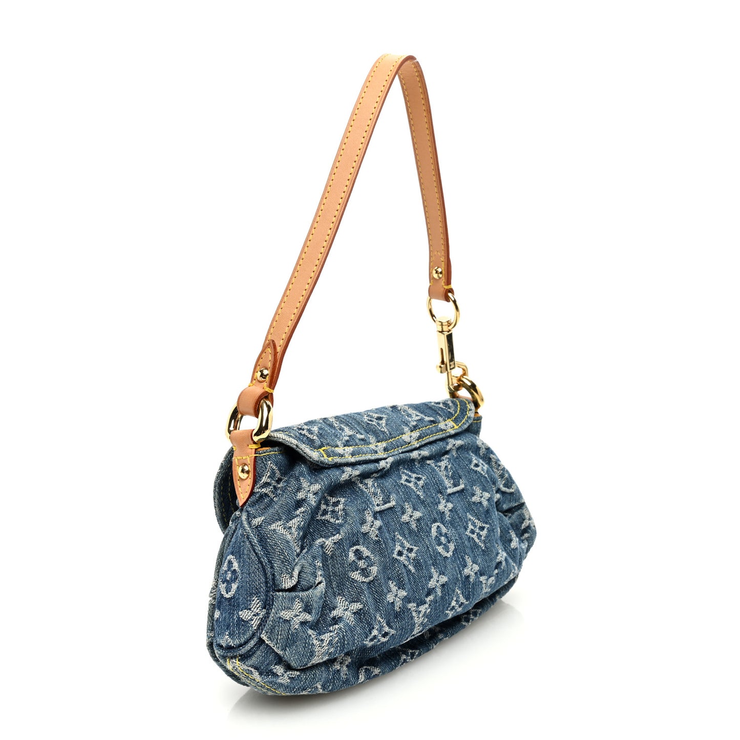 Monogram Denim Mini Pleaty Blue
