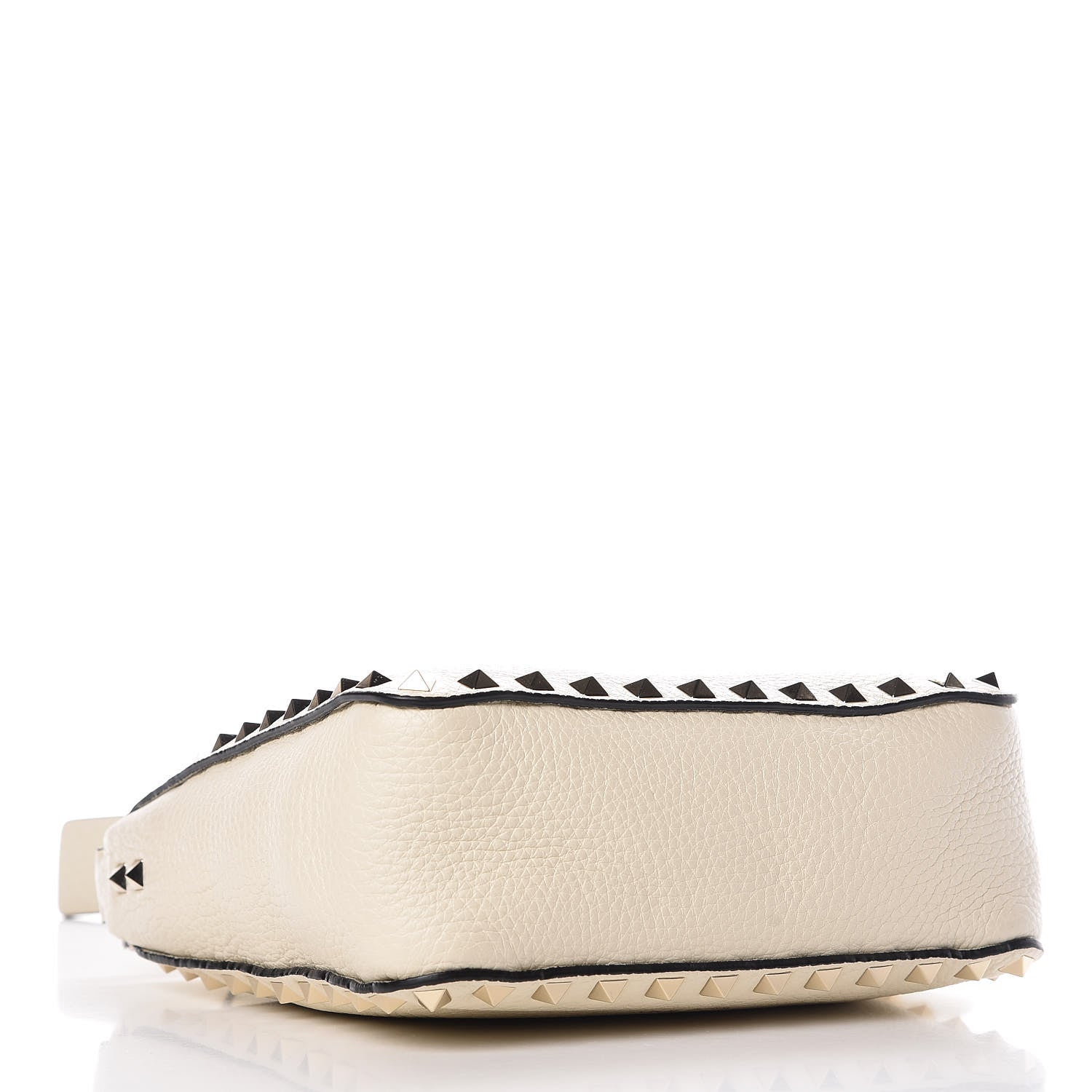 Valentino Garavani Pebbled Calfskin Mini Rockstud Flip-Lock Messenger Bag Light Ivory 4 of 6