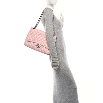 Chanel Lambskin Quilted Maxi Single Flap Pink 2 of 10
