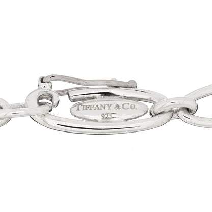 Tiffany Sterling Silver Elsa Peretti Open Heart Oval Link Charm Bracelet 3 of 4