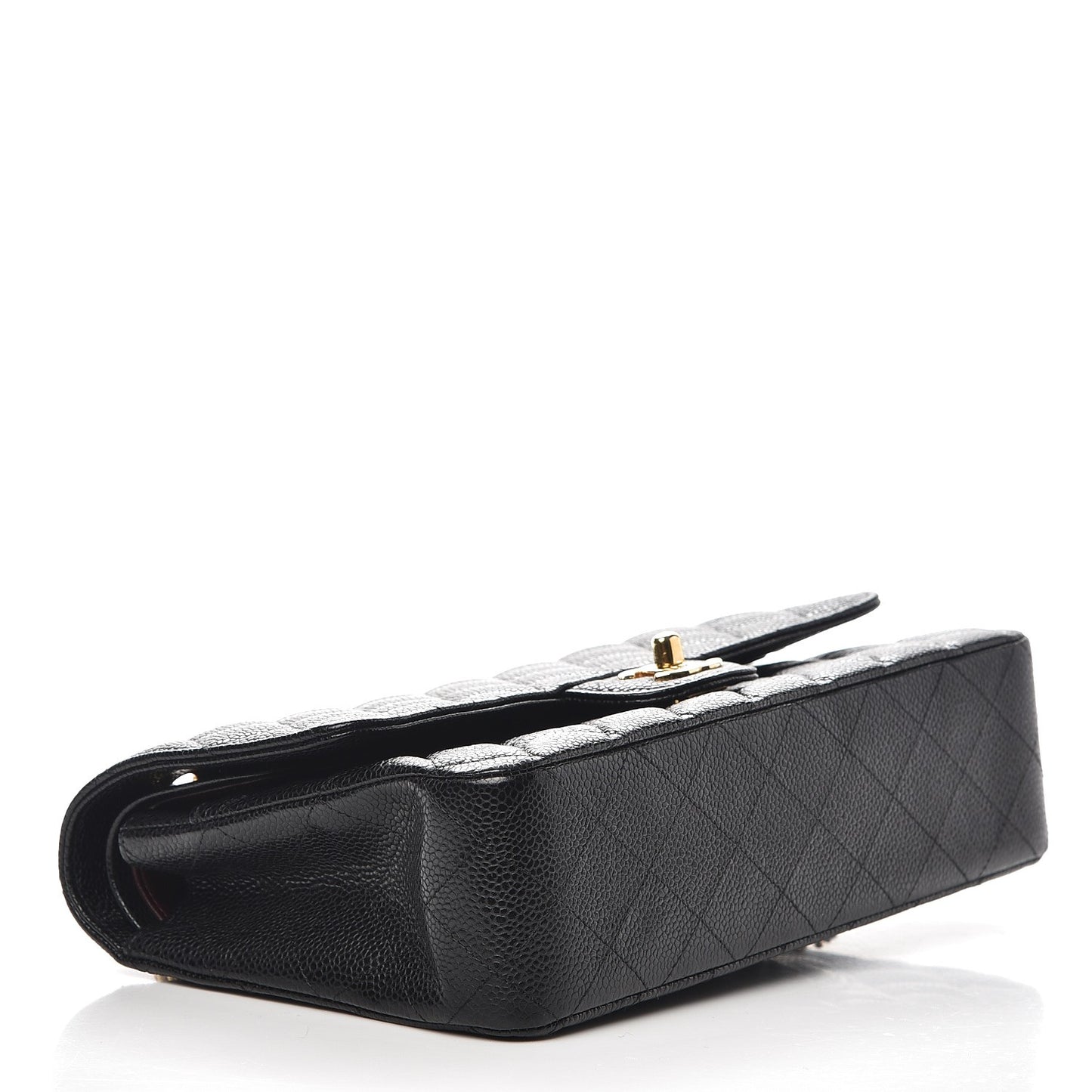 Caviar Quilted Medium Double Flap Black
