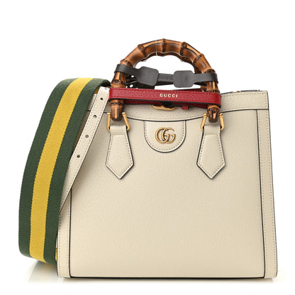 Gucci Textured Dollar Calfskin Web Small Diana Tote Bag Mystic White 1 of 10