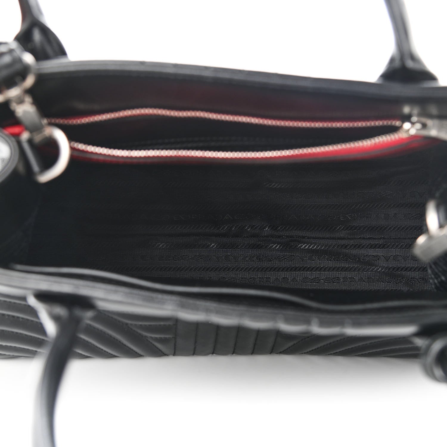 Prada Soft Calfskin Impunture Diagramme Tote Black 4 of 8