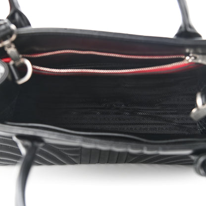 Prada Soft Calfskin Impunture Diagramme Tote Black 4 of 8