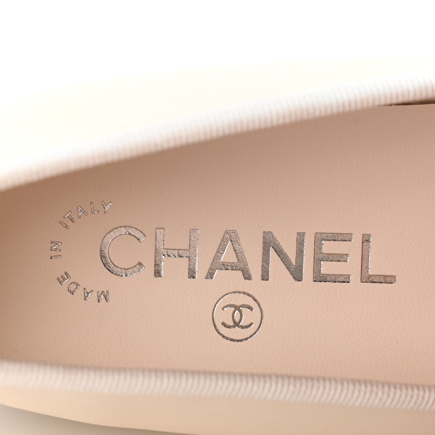 Chanel Lambskin Cap Toe CC Ballerina Flats 39 White Black 8 of 10