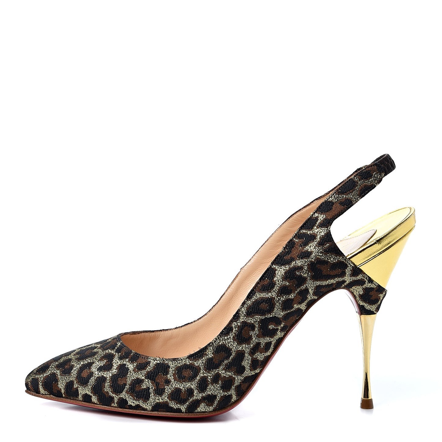 Jacquard Leopard Print Slingback 120 Pumps 37.5