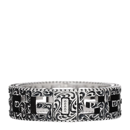 Gucci Sterling Silver Narrow Square G Band Ring 58 8.5 3 of 6