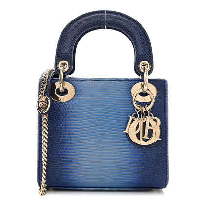 Christian Dior Lizard Gradient Mini Lady Dior Blue 1 of 12