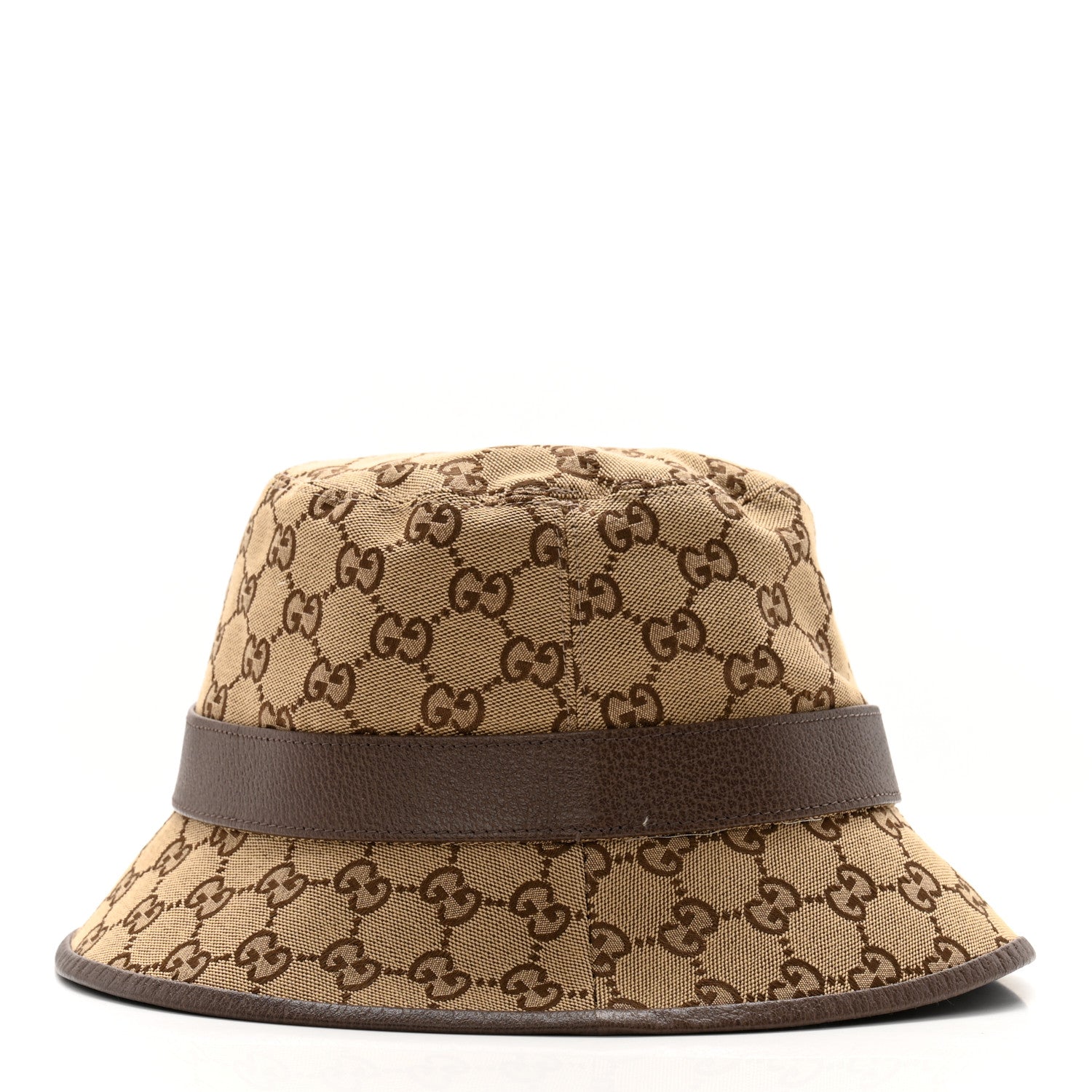 Gucci Monogram Textured Dollar Calfskin GG Jago Bucket Hat XL Cacao Beige 5 of 11