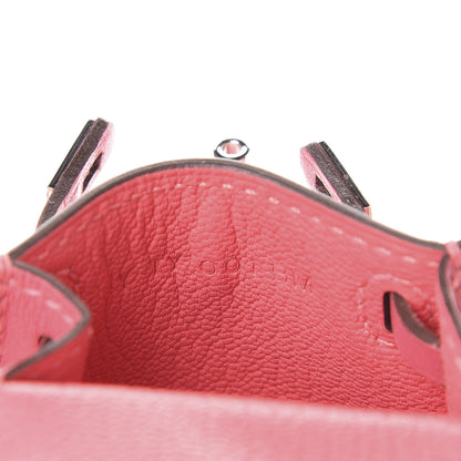 Hermes Tadelakt Mini Kelly Twilly Bag Charm Rose Lipstick 5 of 6
