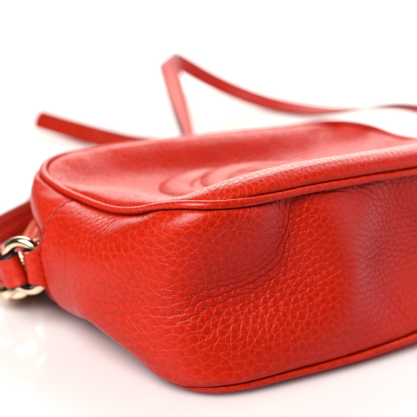 Pebbled Calfskin Small Soho Disco Bag Vibrant Red