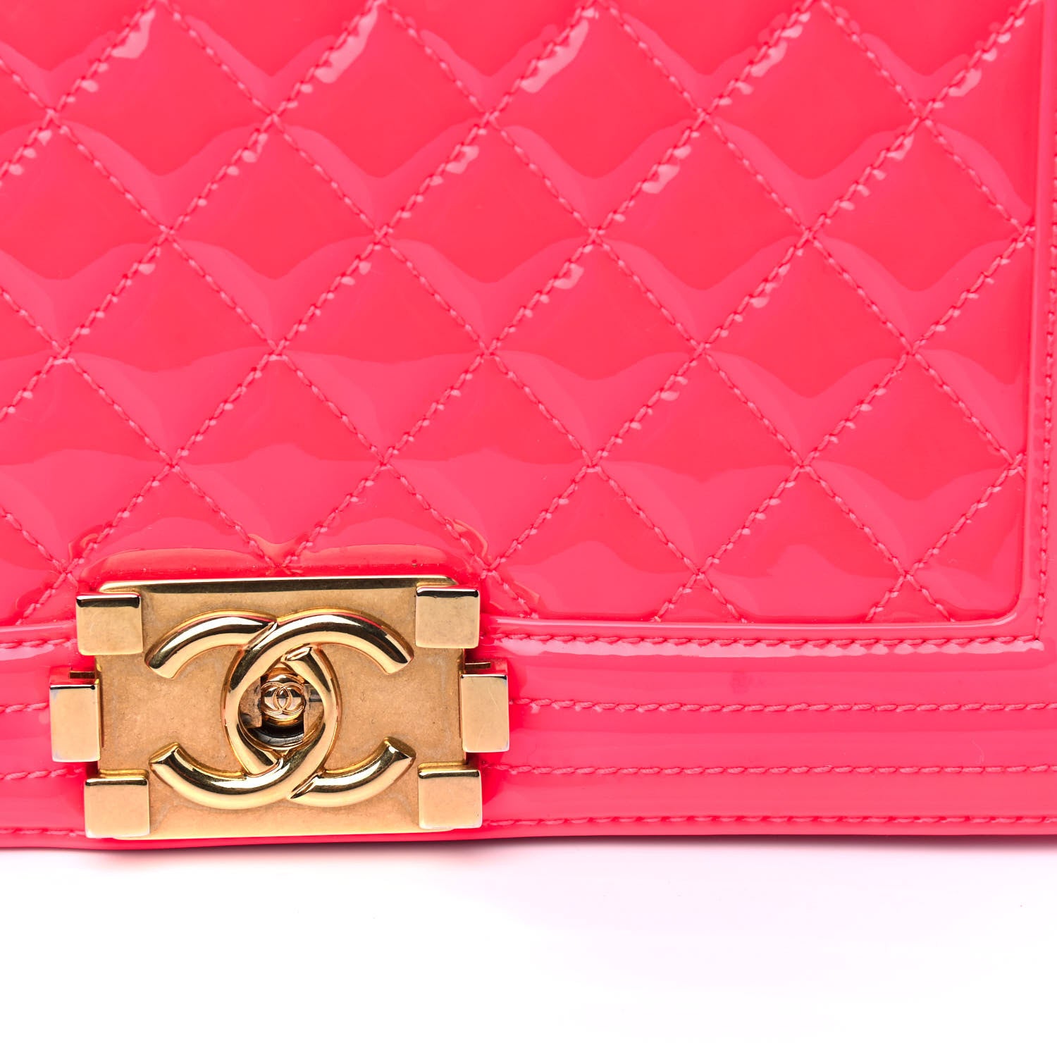 Chanel Patent Quilted Medium Boy Flap Pink 10 of 12
