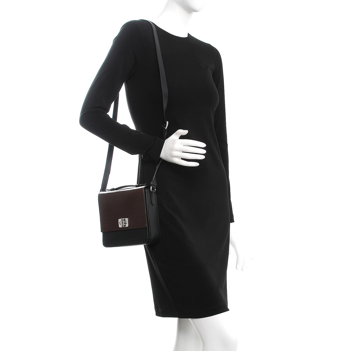 City Calf Bi-Color Crossbody Bag Black Cocco