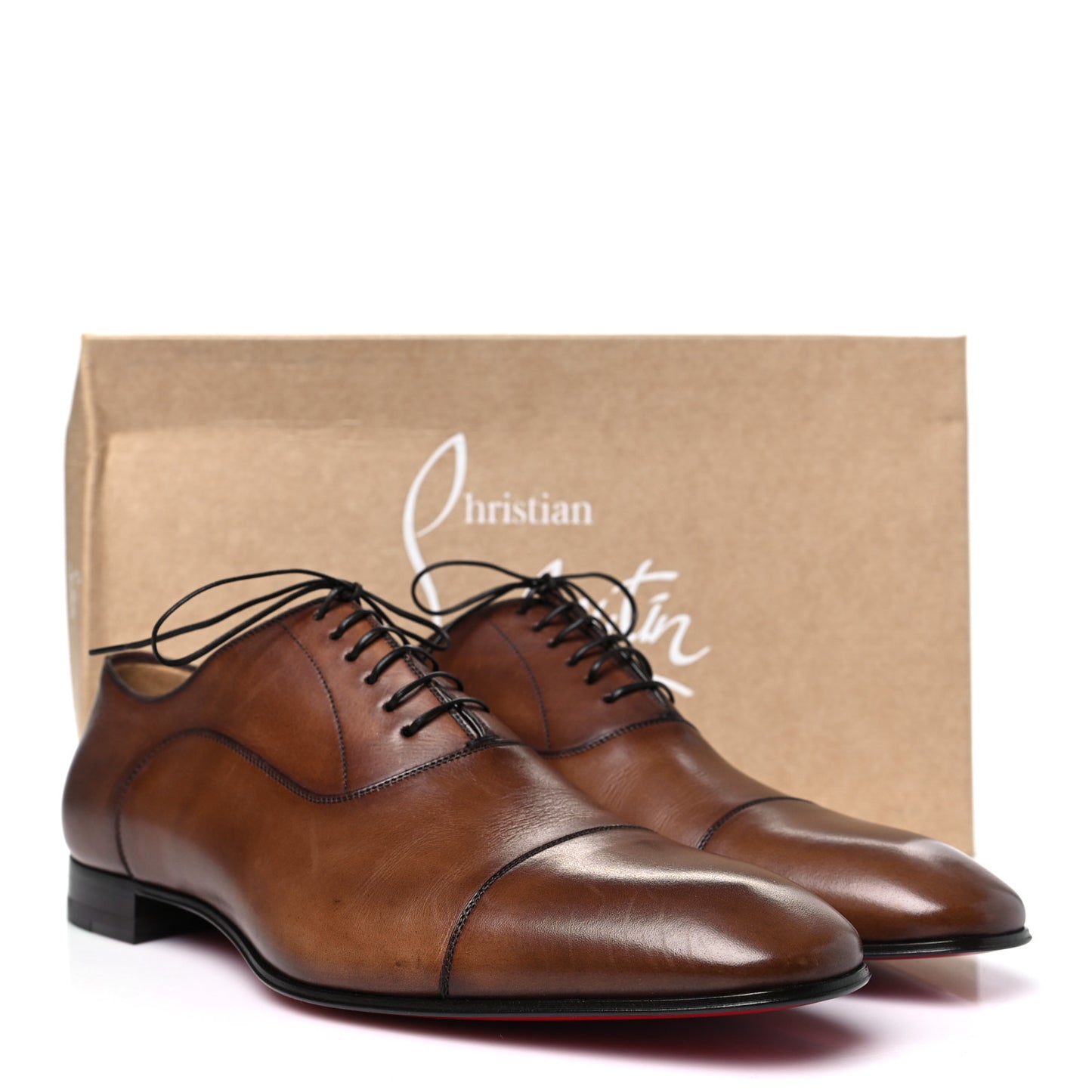 Calfskin Mens Greggo Flat Oxfords 42.5 Brown