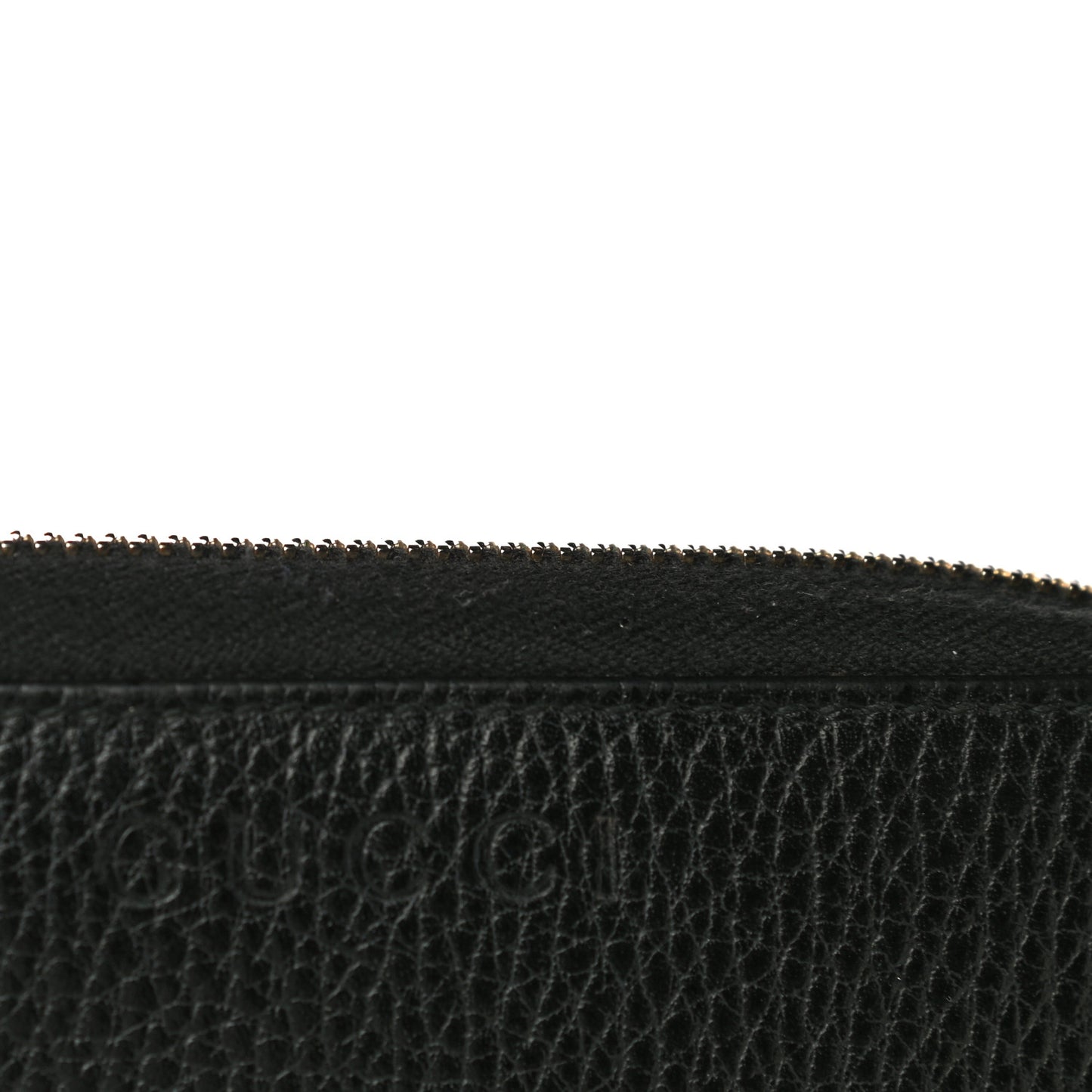 Pebbled Calfskin Zip Around Wallet Black